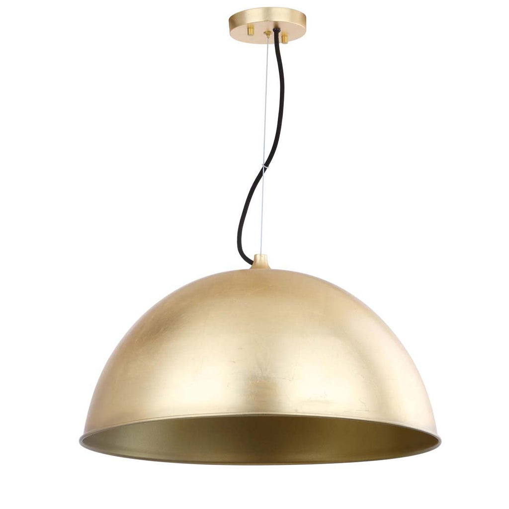 Safavieh Archer Dome 21 Inch Dia Adjustable Pendant-Gold Leaf