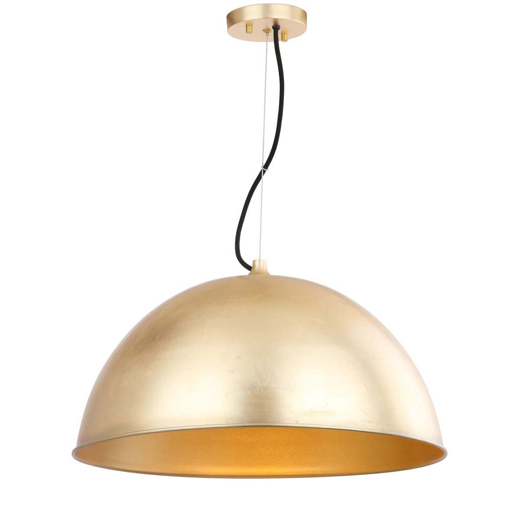 Safavieh Archer Dome 21 Inch Dia Adjustable Pendant-Gold Leaf