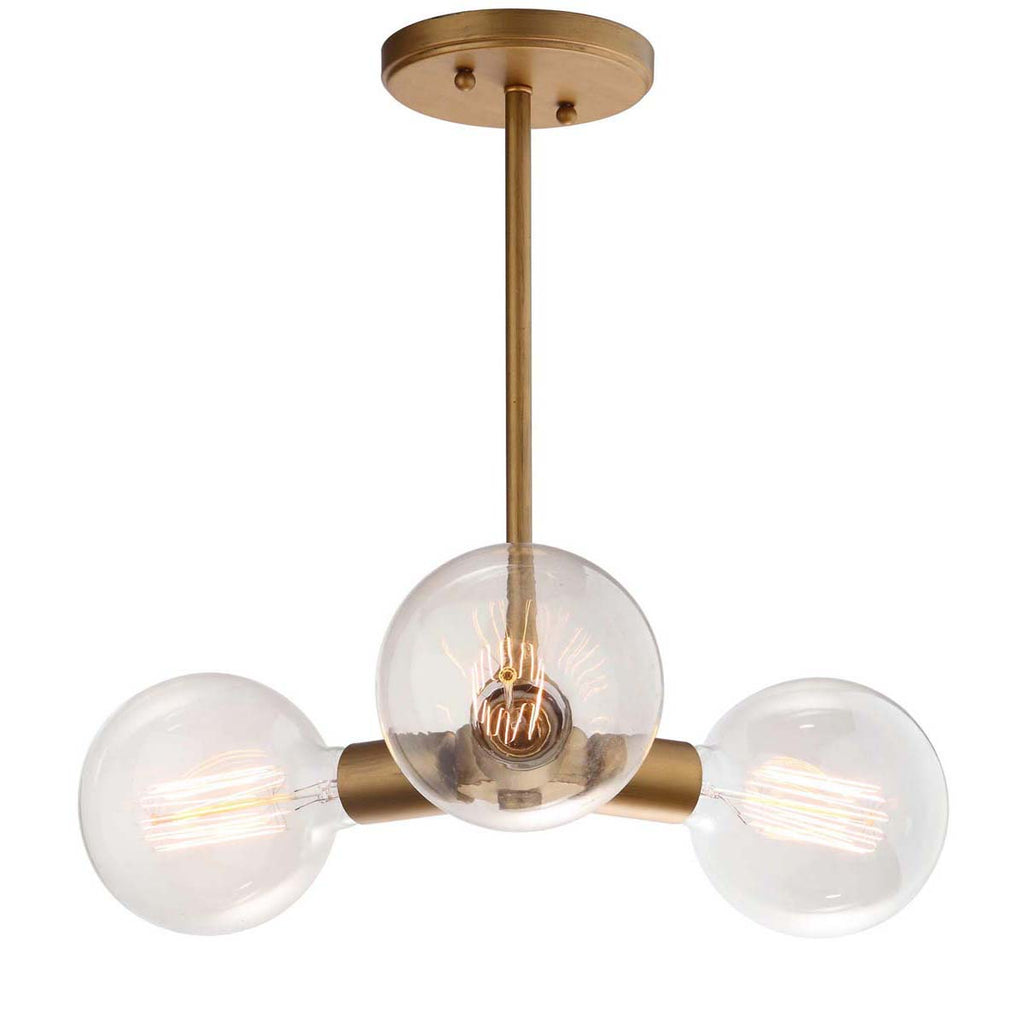 Safavieh Harkin 3 Light 18 Inch Dia Adjustable Pendant -Gold