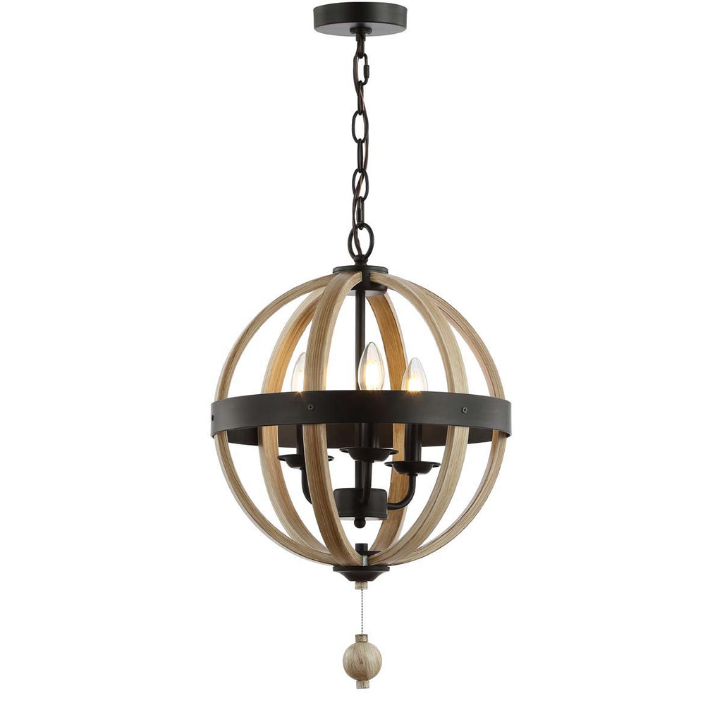 Safavieh Moshe Pendant-Black/Brown Wooden Finish