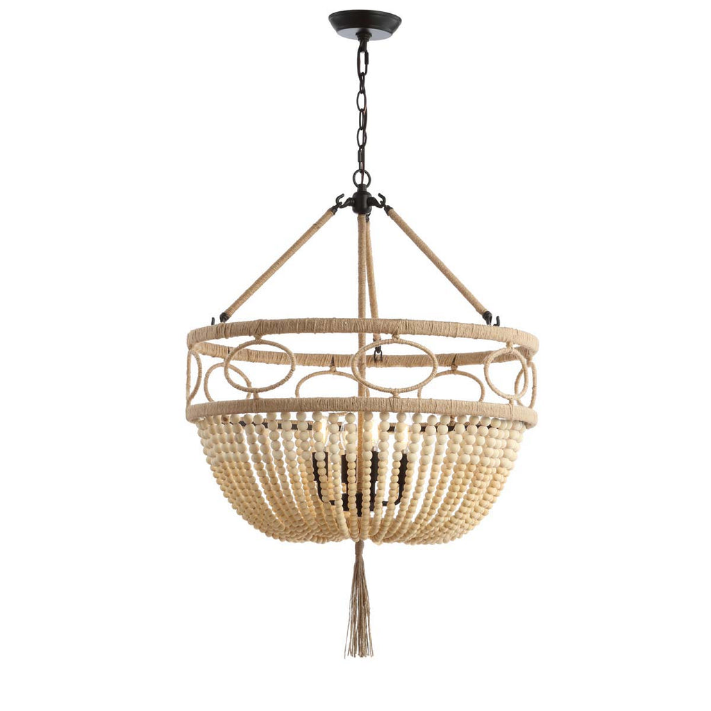 Safavieh Whitley Pendant-Brown Wooden Finish / Dark Grey