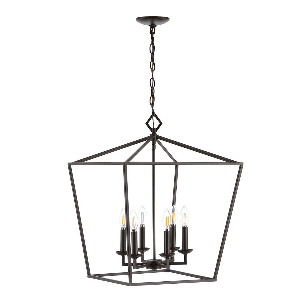 Safavieh Velsa 6Lt Pendant-Oil Rubbed Bronze (Black)