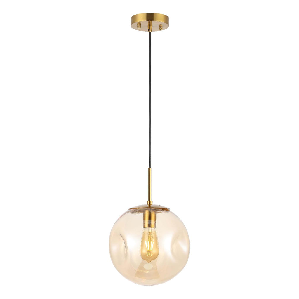 Safavieh Cyril 10 Inch Pendant - Amber / Brass