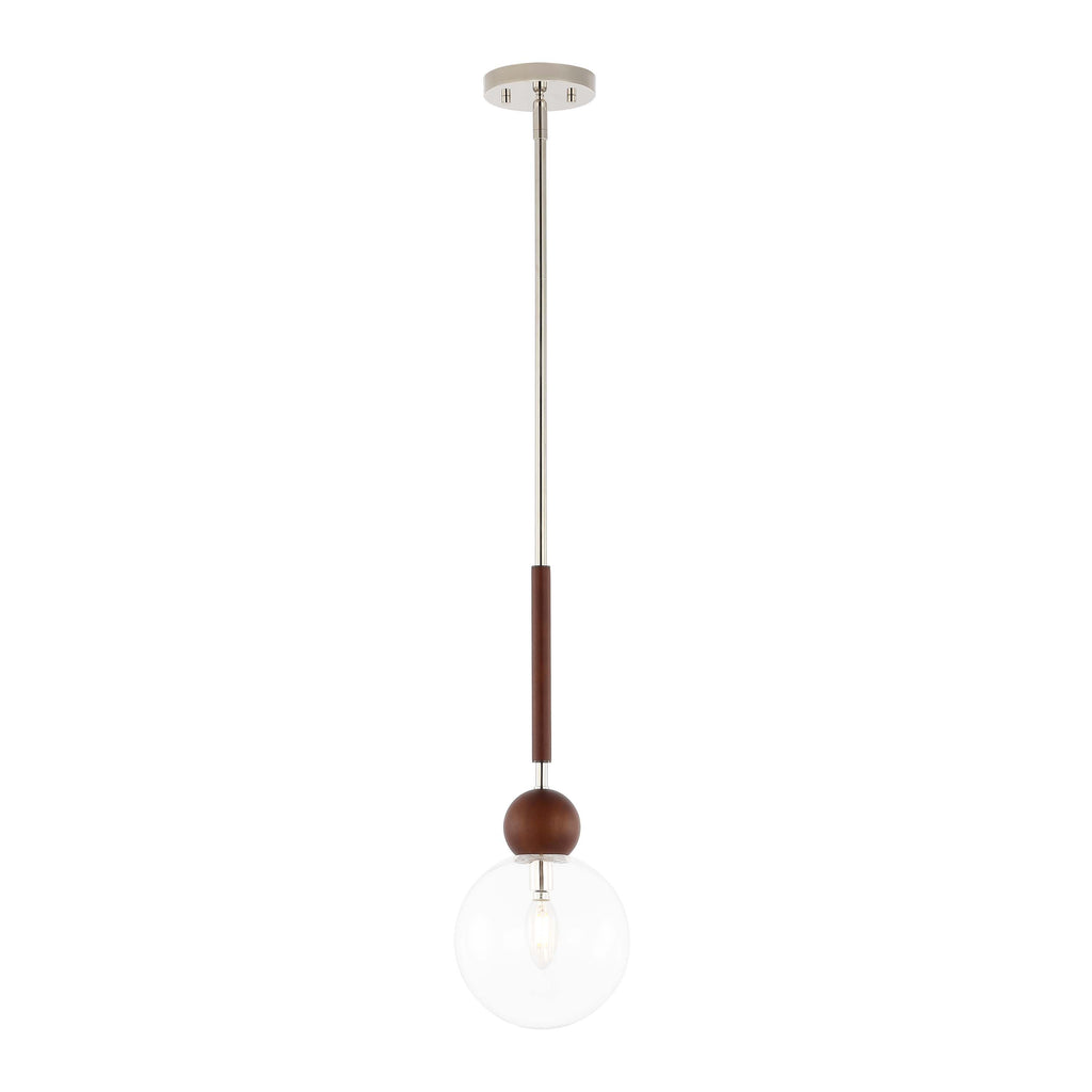 Safavieh Roxora 7 Inch Extendable Pendant - Dark Walnut / Nickle