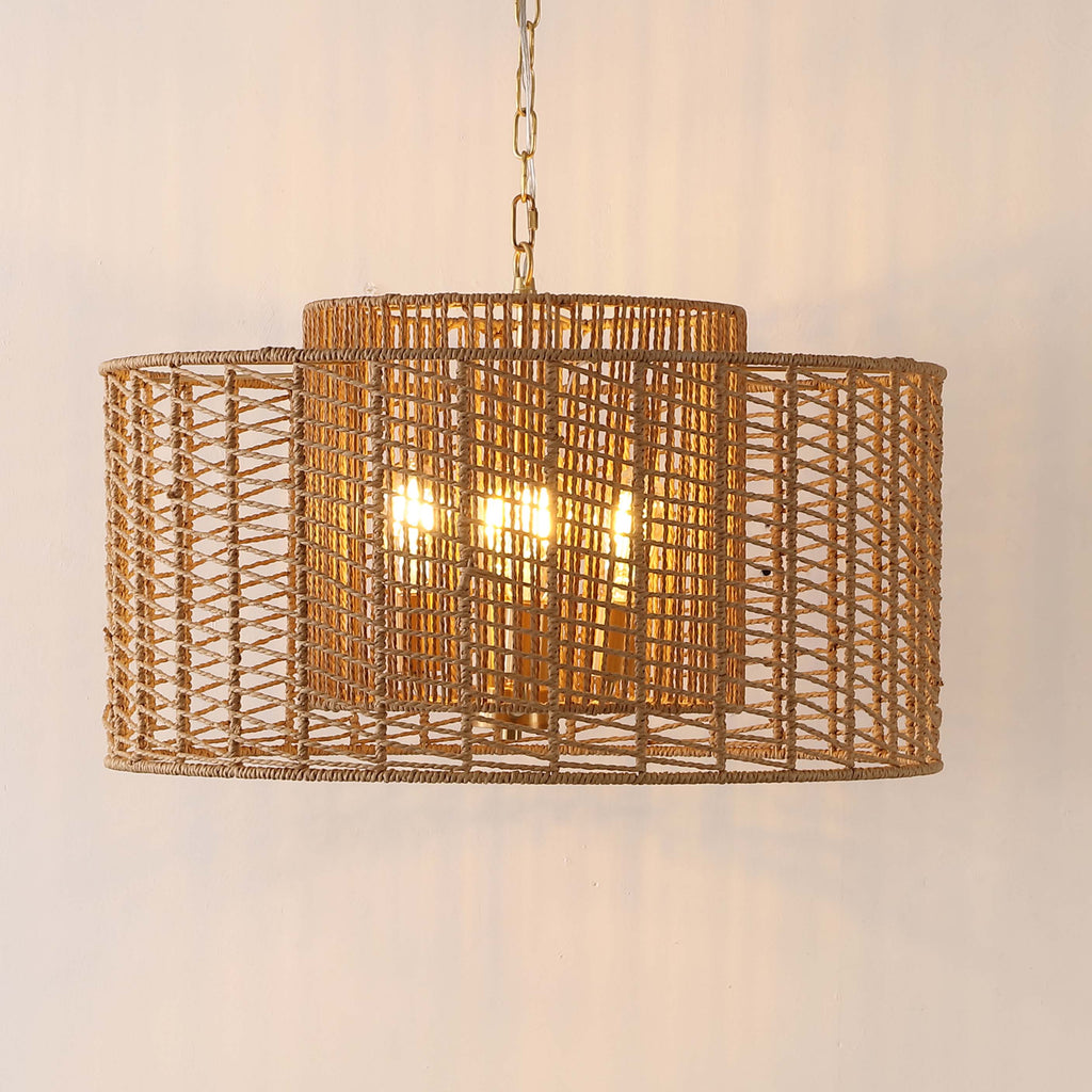 Safavieh Brynora 4 Light Extendable Pendant - Natural / Gold