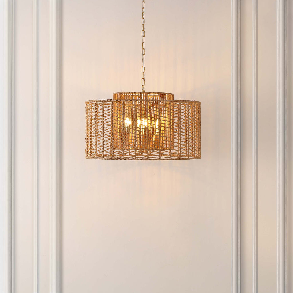 Safavieh Brynora 4 Light Extendable Pendant - Natural / Gold