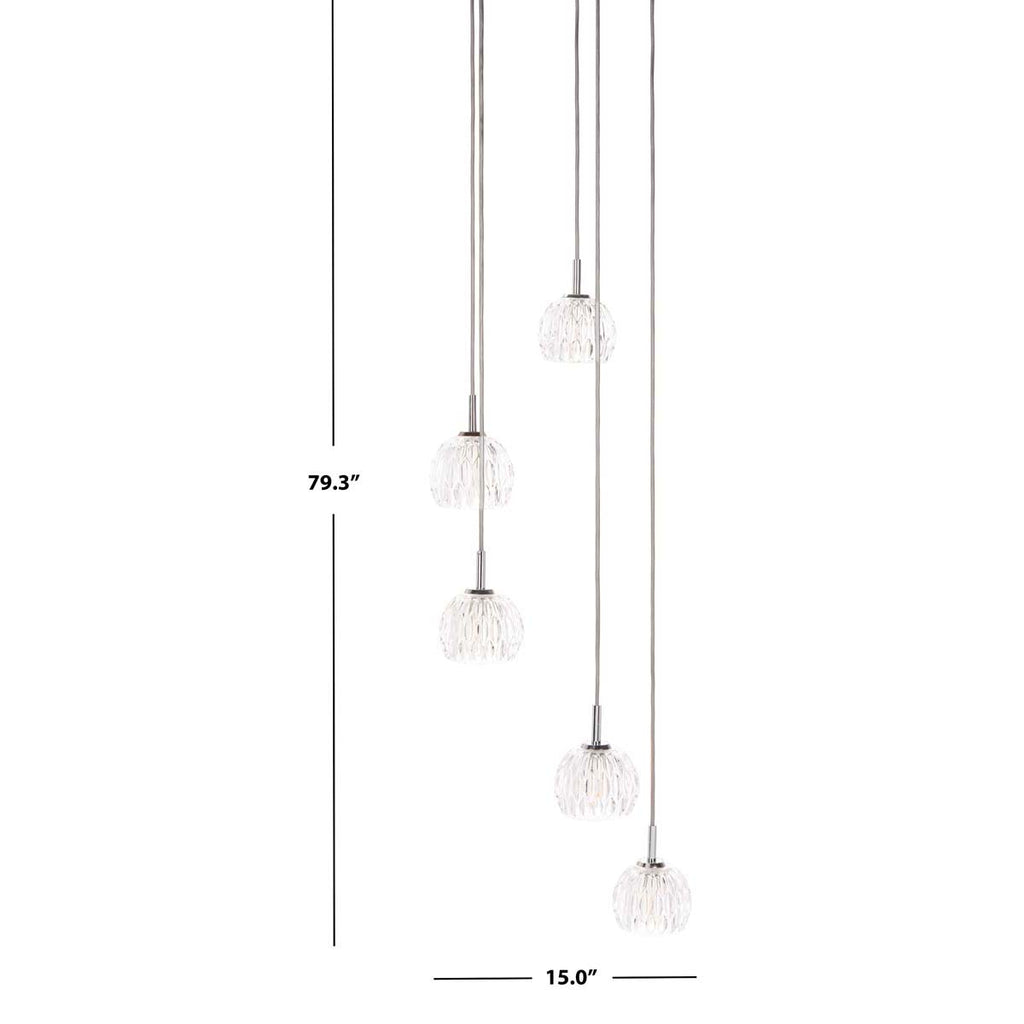 Safavieh Daine Pendant-Chrome/Clear