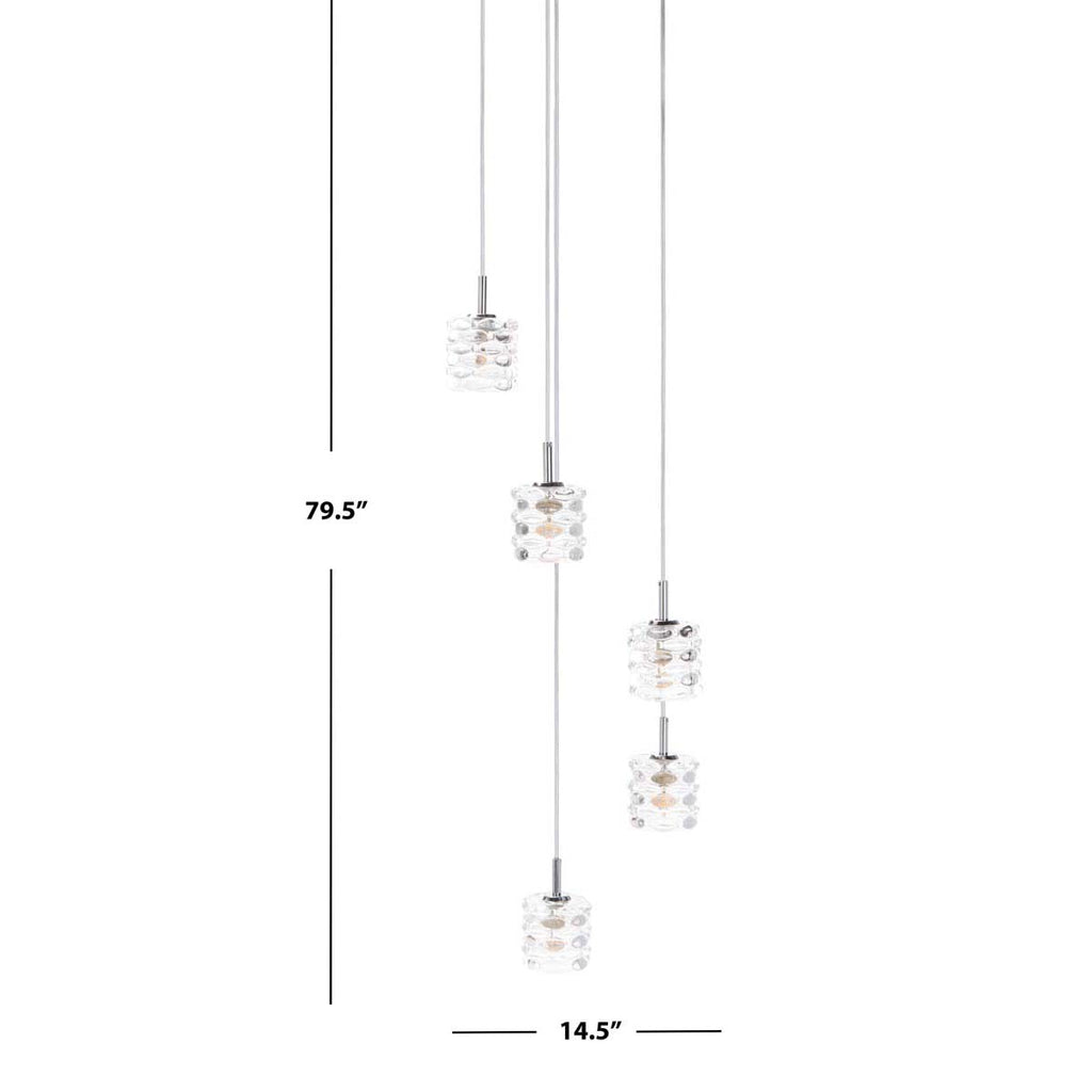 Safavieh Hadden Pendant-Chrome/Clear