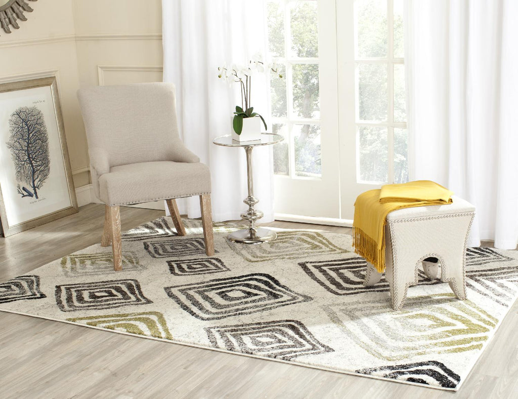 Modern Area Rug, PRL4820F, 90 X 150 cm in Ivory / Brown