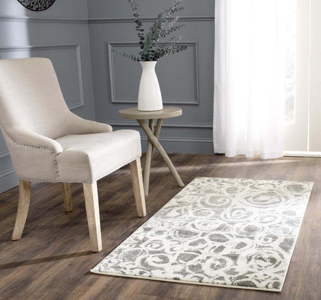 Modern Area Rug, PRL4822D, 160 X 230 cm in Dark Grey / Ivory