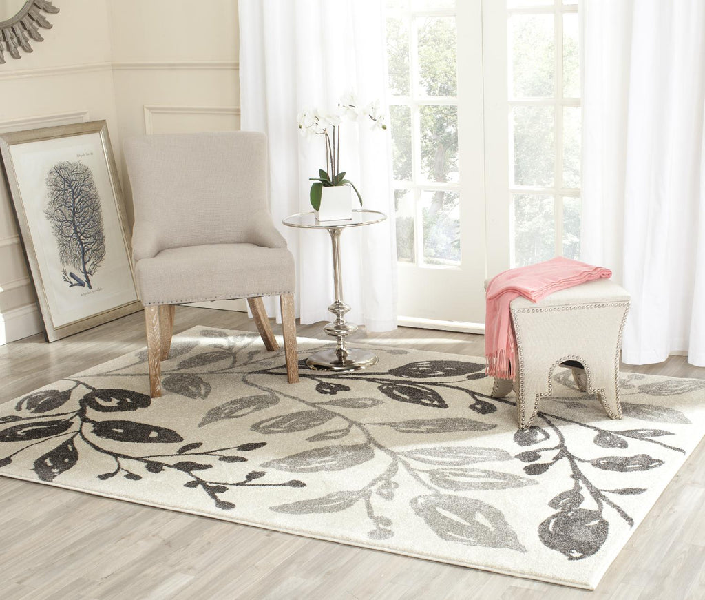 Modern Area Rug, PRL4824G, 160 X 230 cm in Ivory / Grey