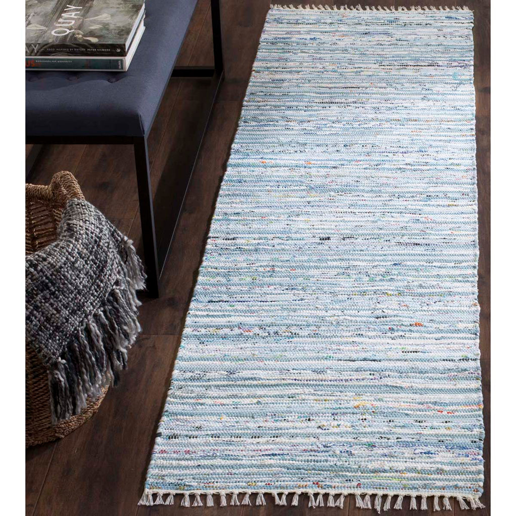 Safavieh Rag Rug Rug Collection RAR125A - Light Blue / Multi