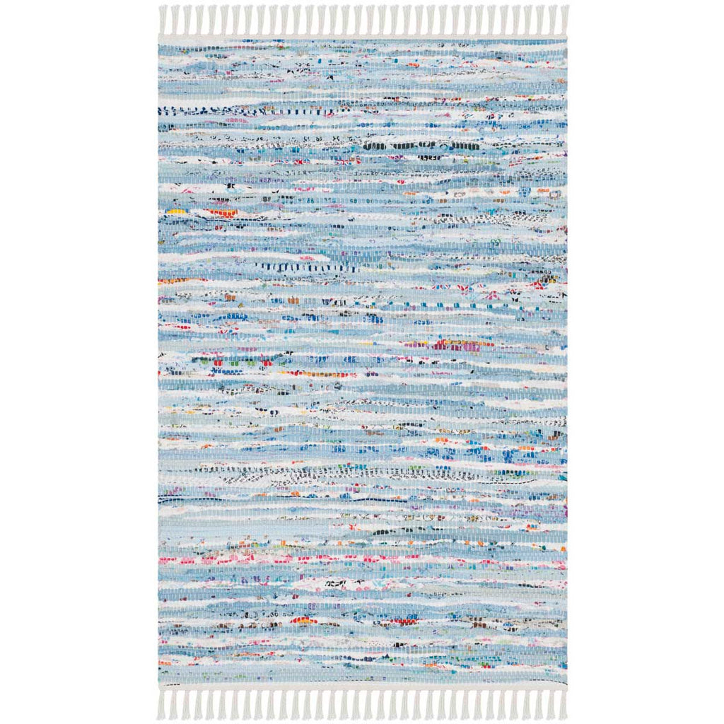 Safavieh Rag Rug Rug Collection RAR125A - Light Blue / Multi