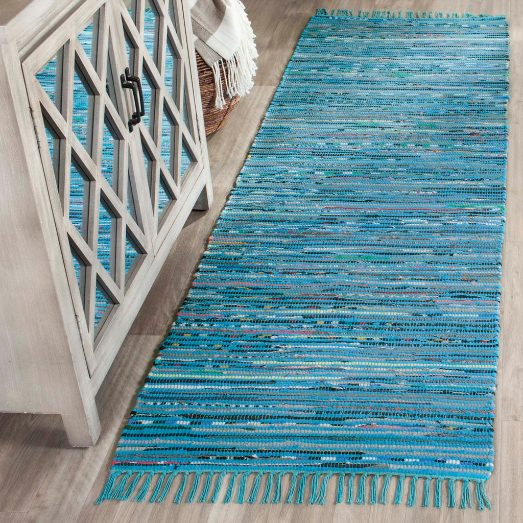 Safavieh Rag Rug Rug Collection RAR125C - Turquoise / Multi