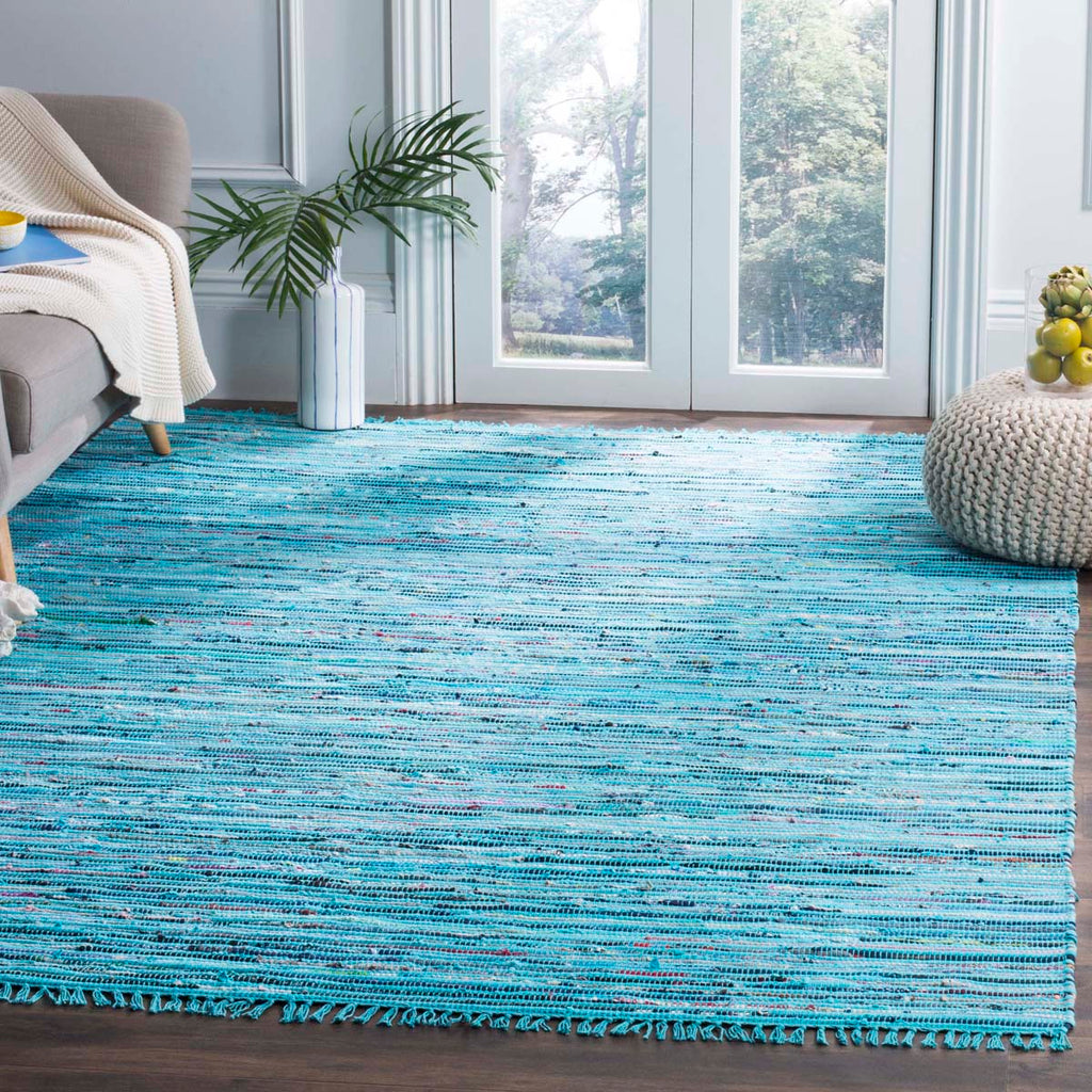 Safavieh Rag Rug Rug Collection RAR125C - Turquoise / Multi