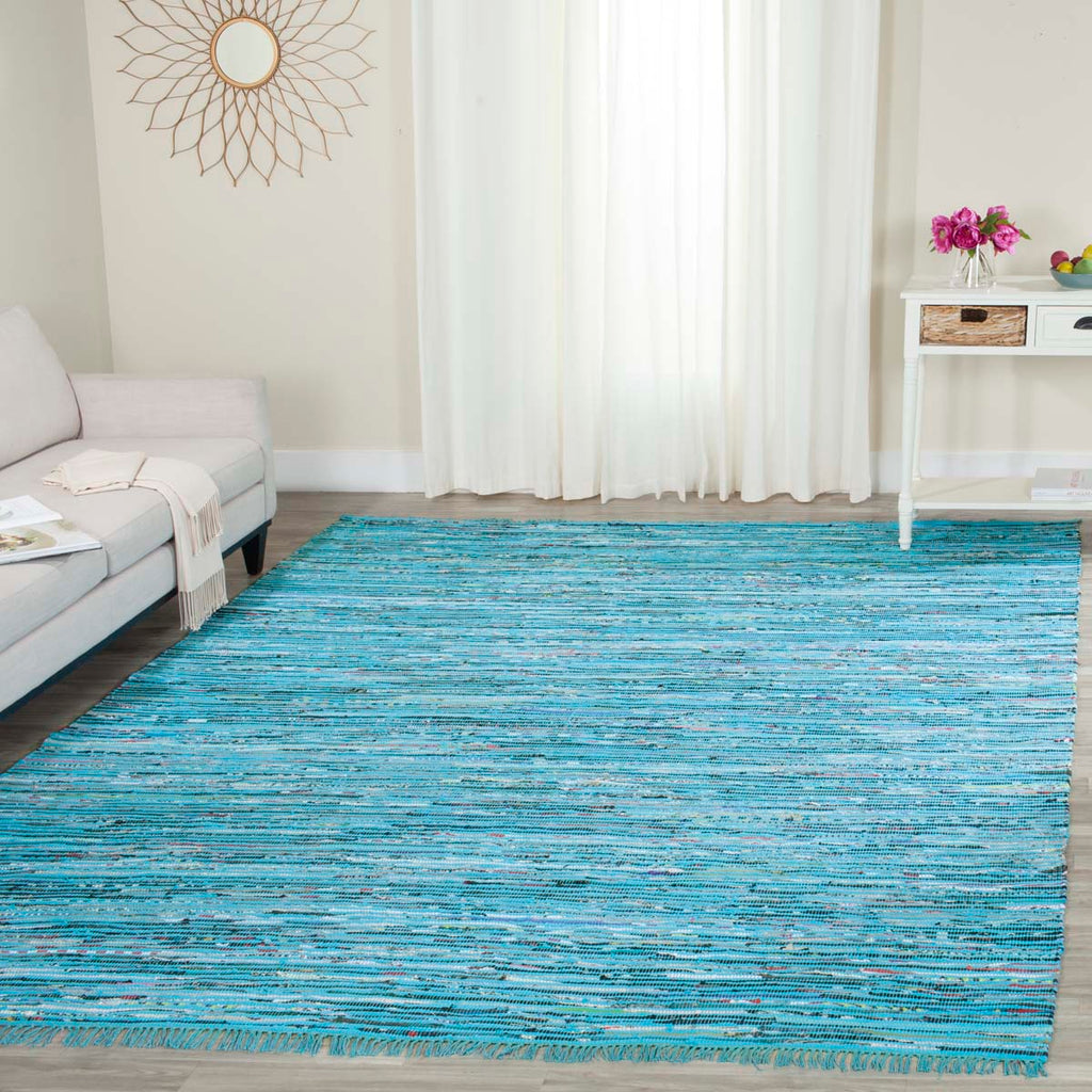 Safavieh Rag Rug Rug Collection RAR125C - Turquoise / Multi