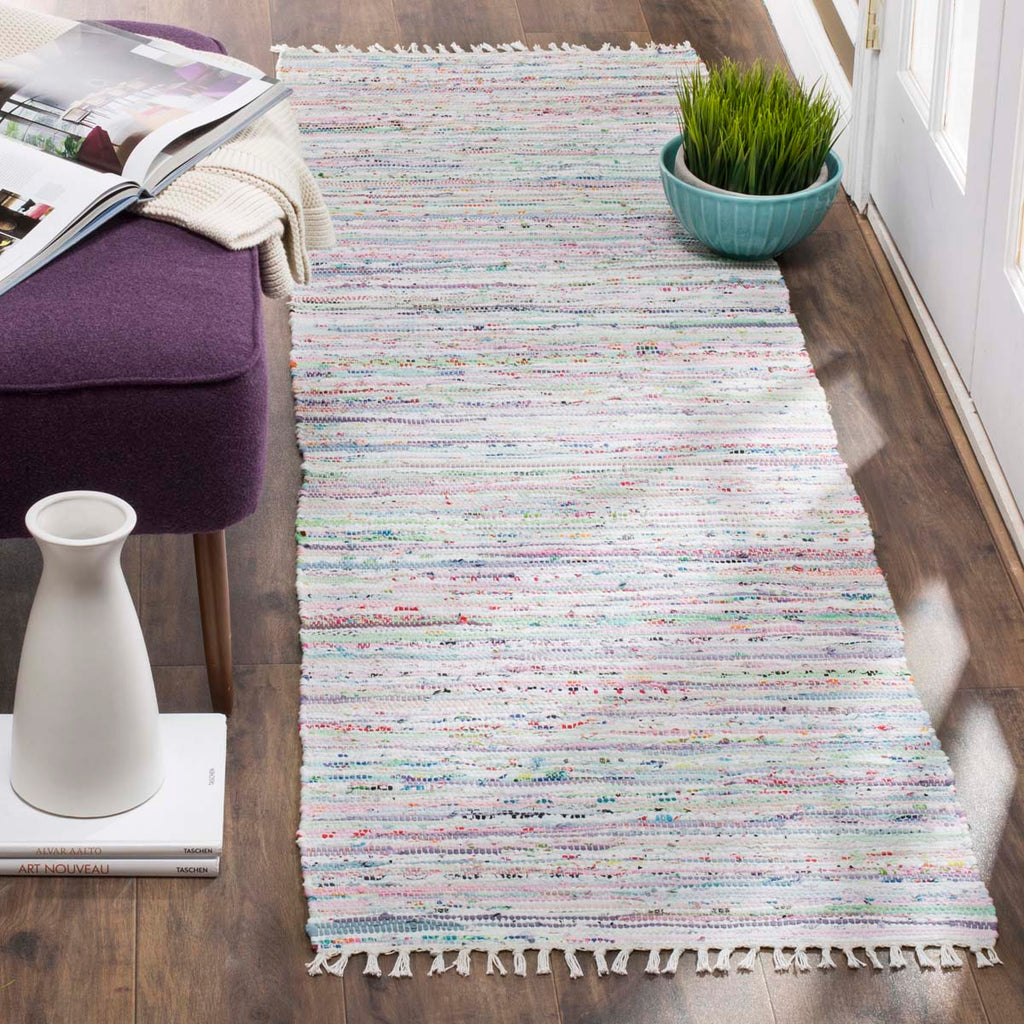 Safavieh Rag Rug Rug Collection RAR125D - Light Green / Multi