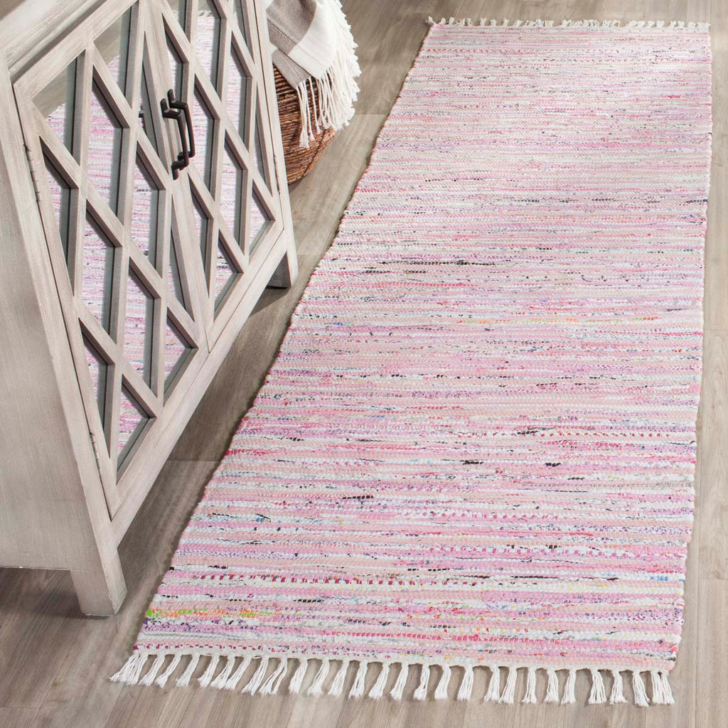 Safavieh Rag Rug Rug Collection RAR125E - Light Pink / Multi