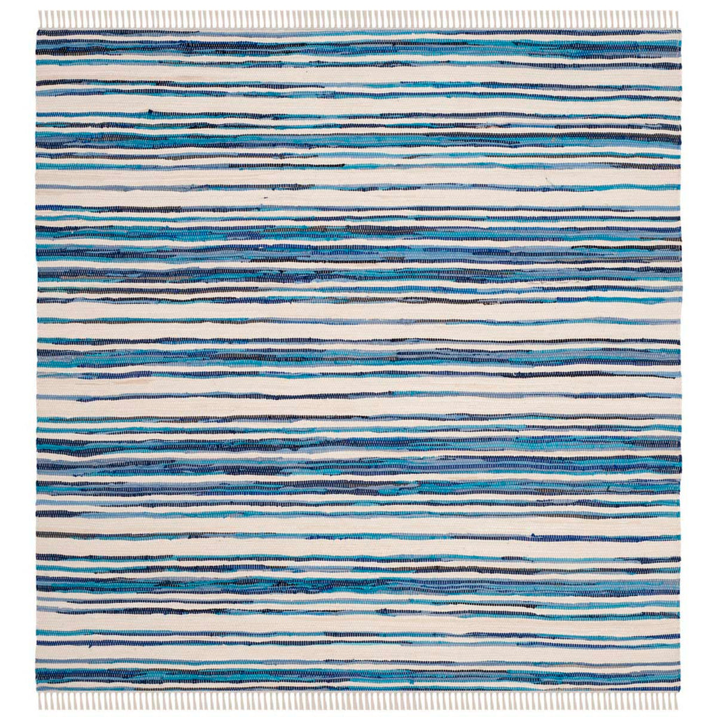 Safavieh Rag Rug Rug Collection RAR126B - Ivory / Blue