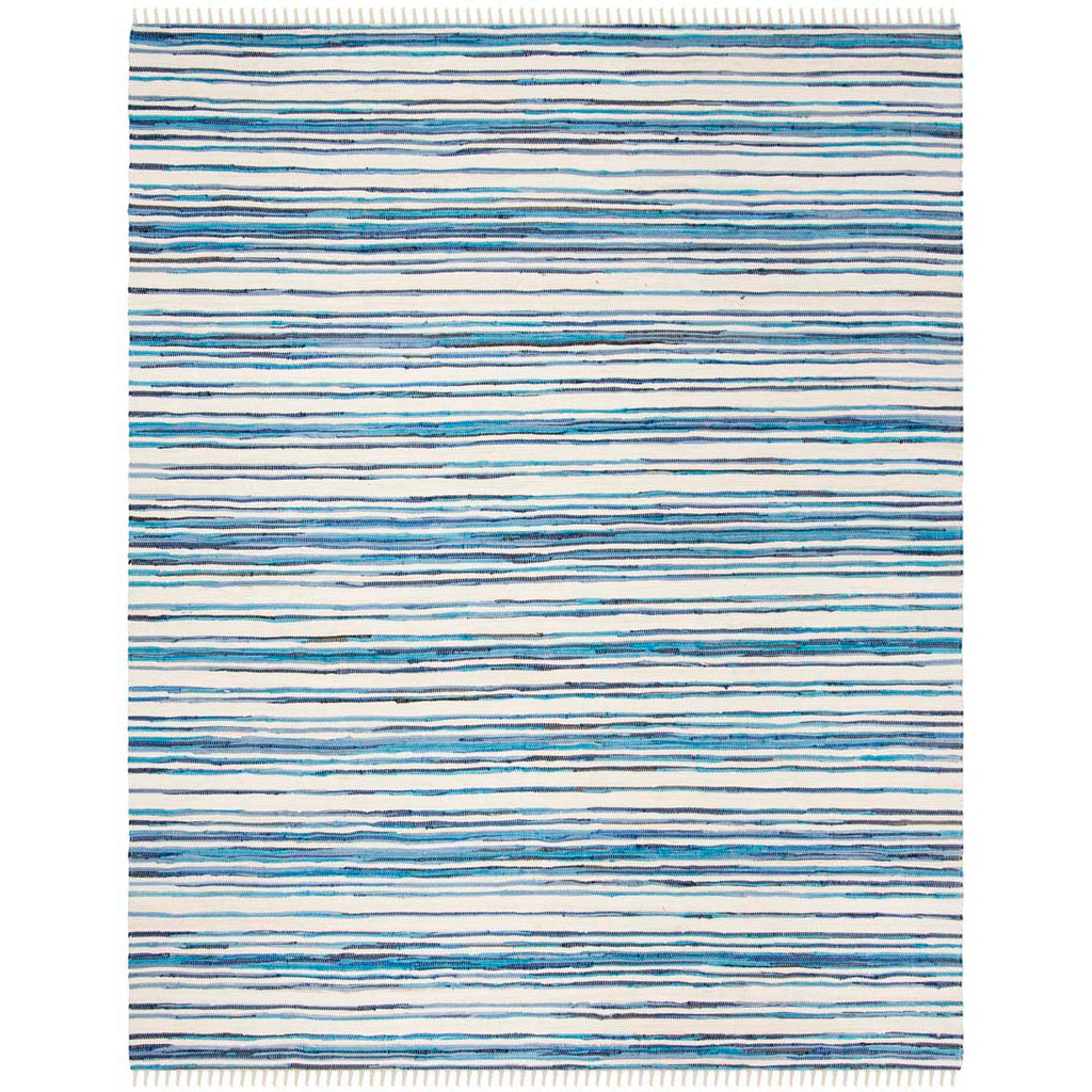 Safavieh Rag Rug Rug Collection RAR126B - Ivory / Blue