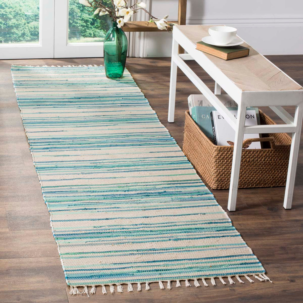 Safavieh Rag Rug Rug Collection RAR126D - Ivory / Green