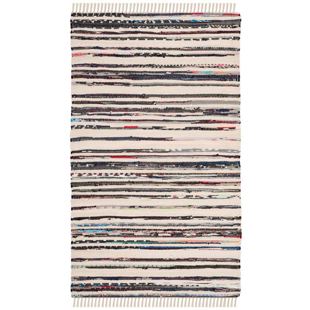 Safavieh Rag Rug Rug Collection RAR126Q - Ivory / Charcoal