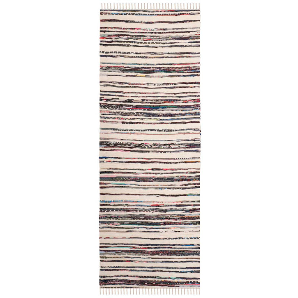 Safavieh Rag Rug Rug Collection RAR126Q - Ivory / Charcoal