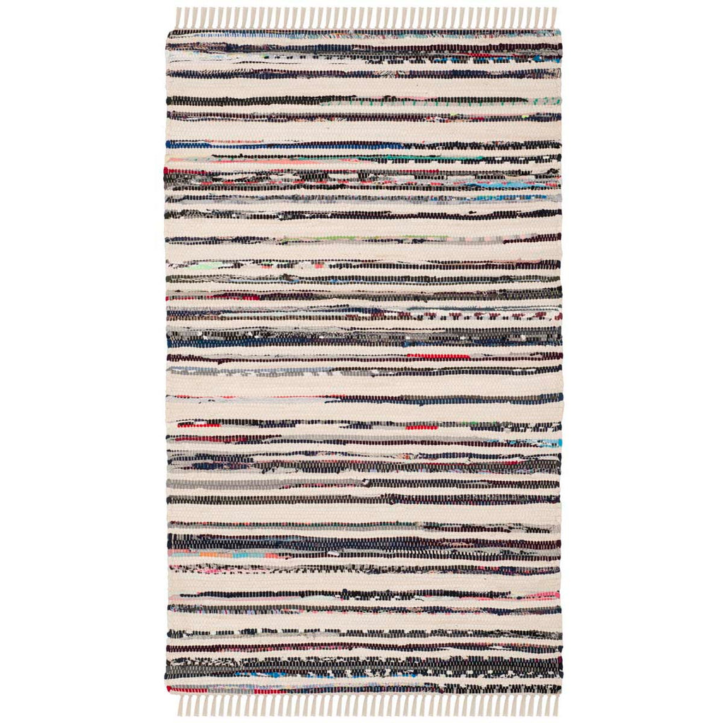 Safavieh Rag Rug Rug Collection RAR126Q - Ivory / Charcoal