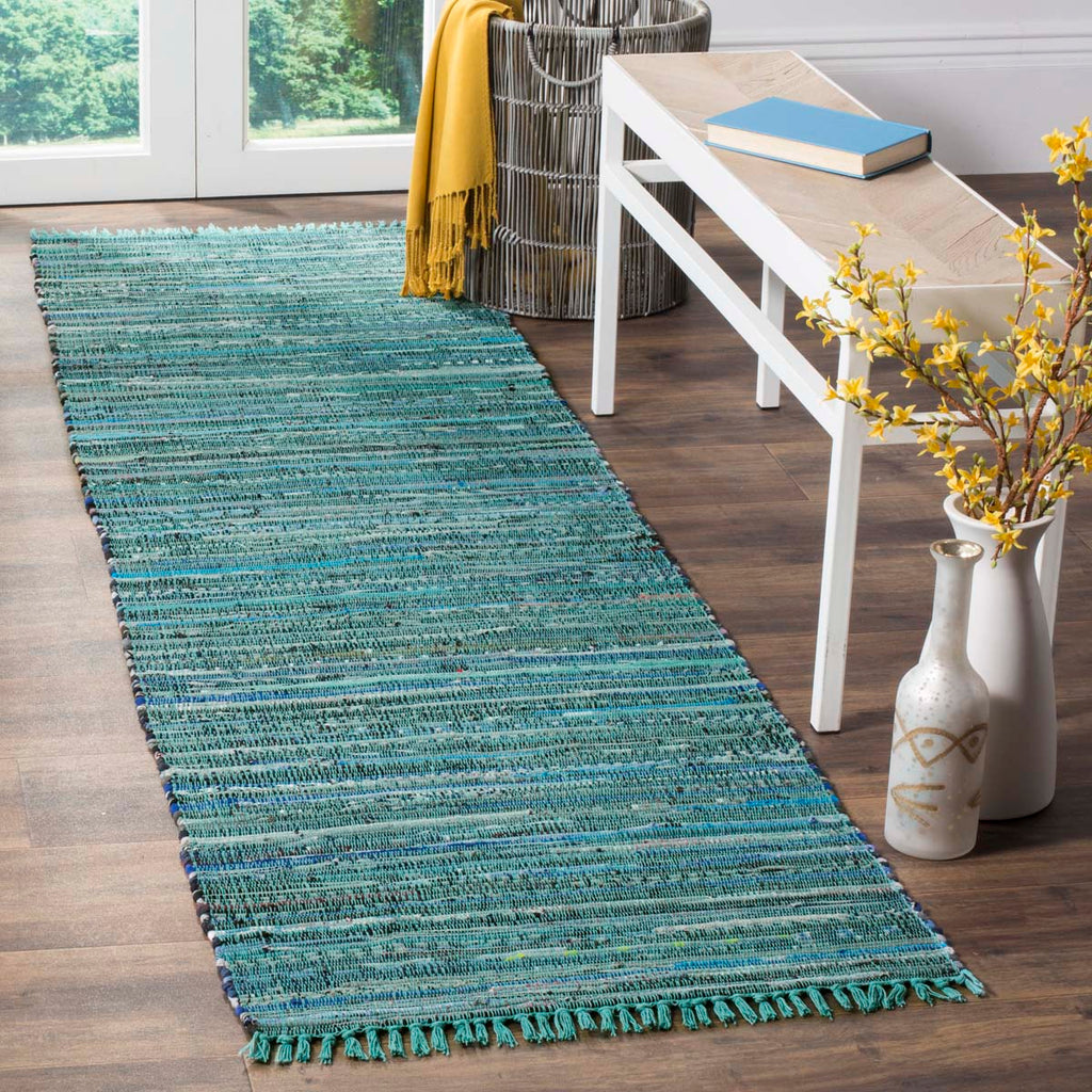 Safavieh Rag Rug Rug Collection RAR127C - Turquoise / Multi