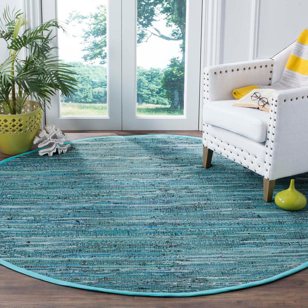 Safavieh Rag Rug Rug Collection RAR127C - Turquoise / Multi