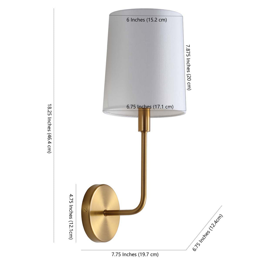 Safavieh Ezra Two Light Wall Sconce-Brass Gold