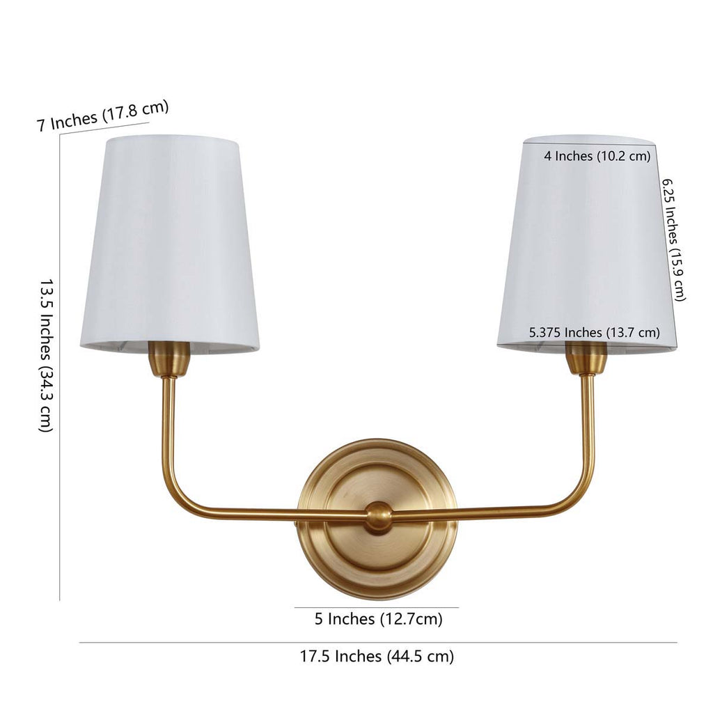 Safavieh Sawyer Three Light Wall Sconce-Brass Gold