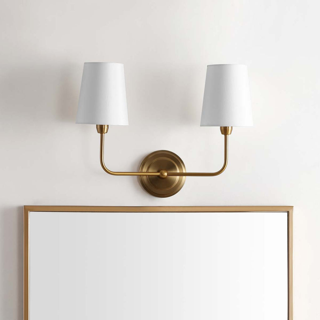 Safavieh Ezra Two Light Wall Sconce-Brass Gold