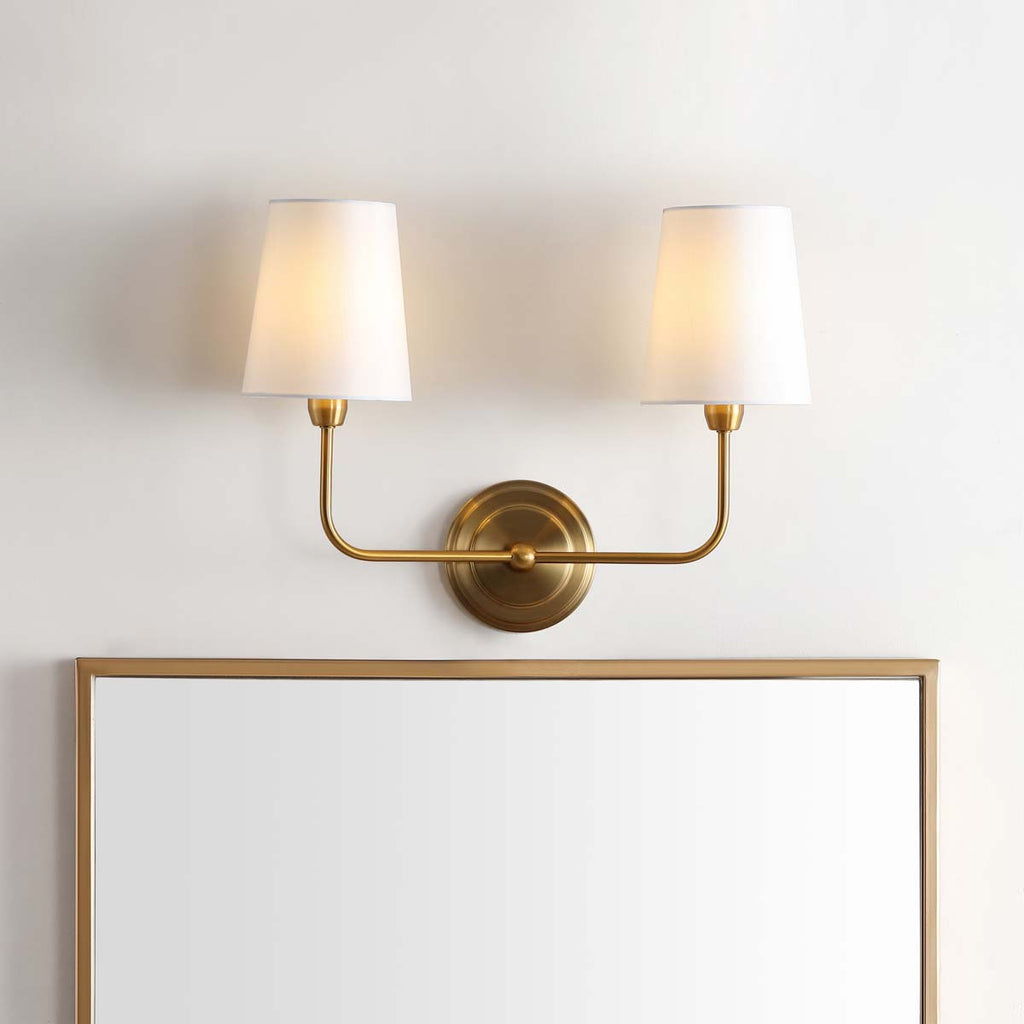 Safavieh Ezra Two Light Wall Sconce-Brass Gold