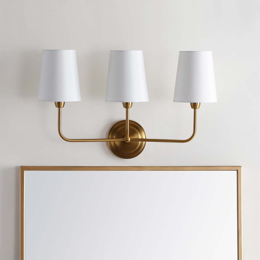 Safavieh Sawyer Three Light Wall Sconce-Brass Gold