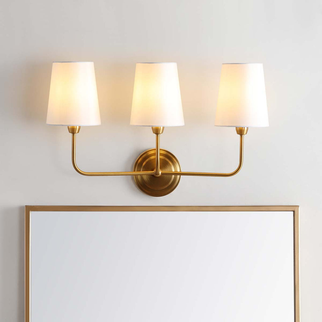 Safavieh Sawyer Three Light Wall Sconce-Brass Gold