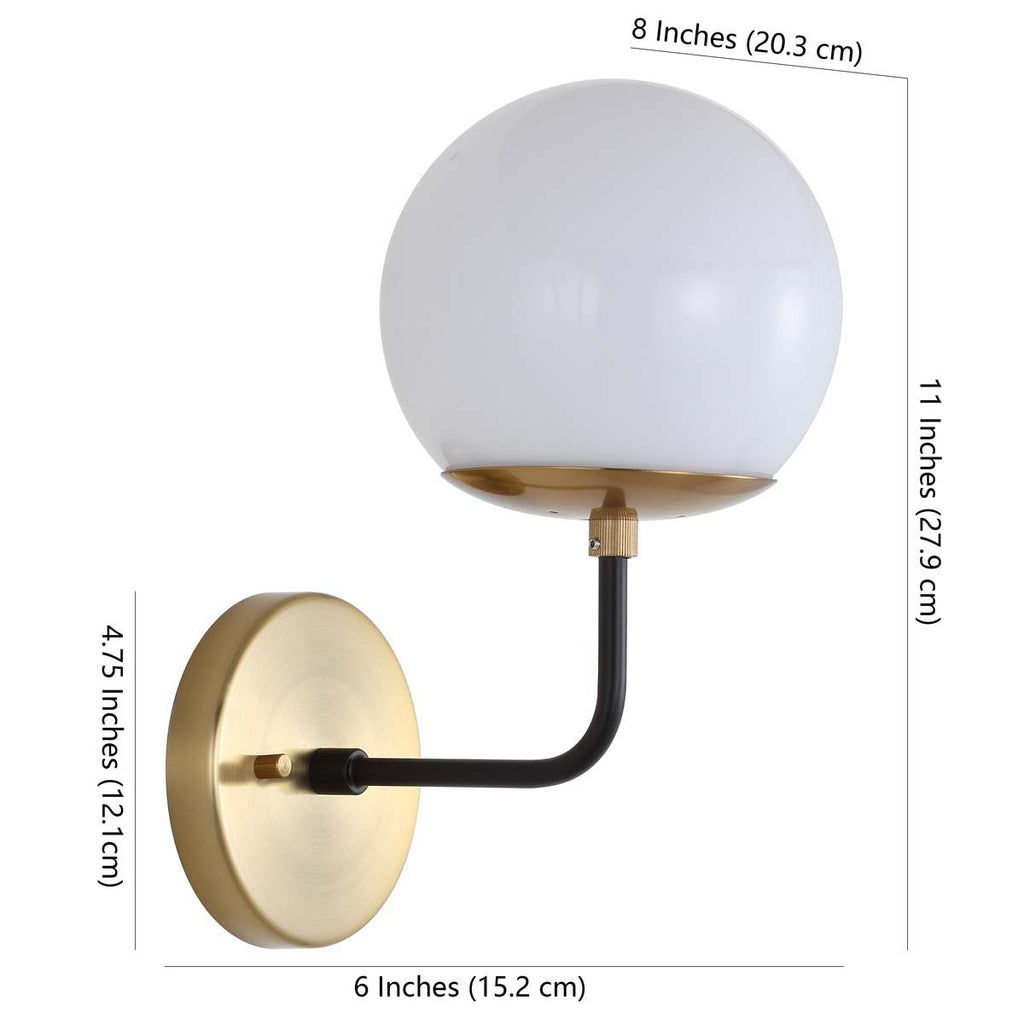 Safavieh Leonardo Wall Sconce-Brass Gold