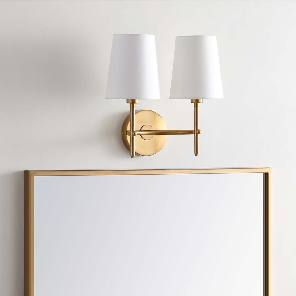 Safavieh Barrett Two Light Wall Sconce-Brass Gold