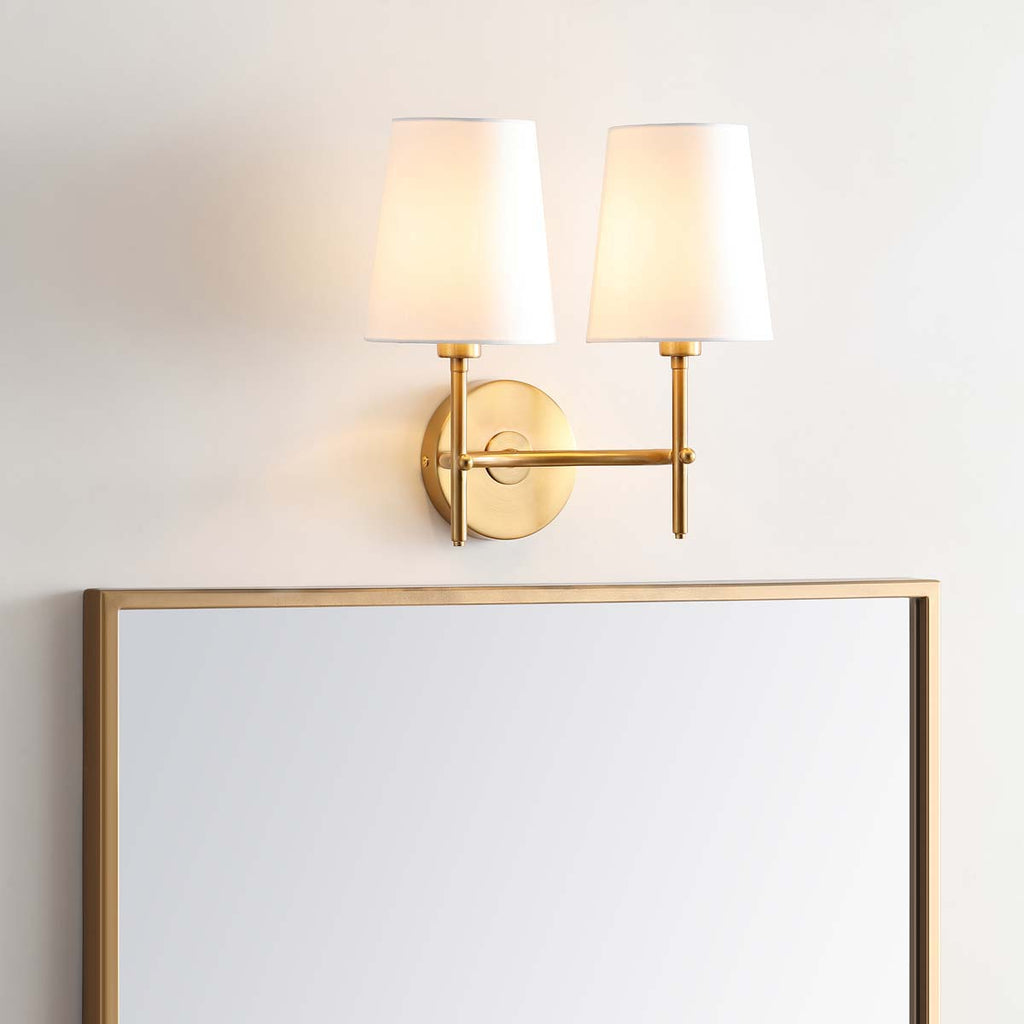 Safavieh Barrett Two Light Wall Sconce-Brass Gold