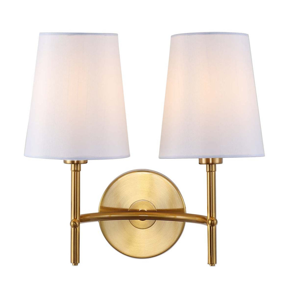 Safavieh Barrett Two Light Wall Sconce-Brass Gold