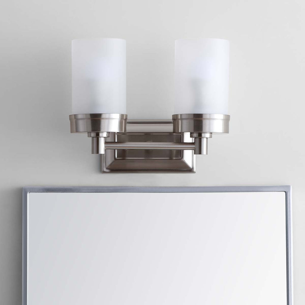 Safavieh Kylan Two Light Bathroom Sconce-Nickel