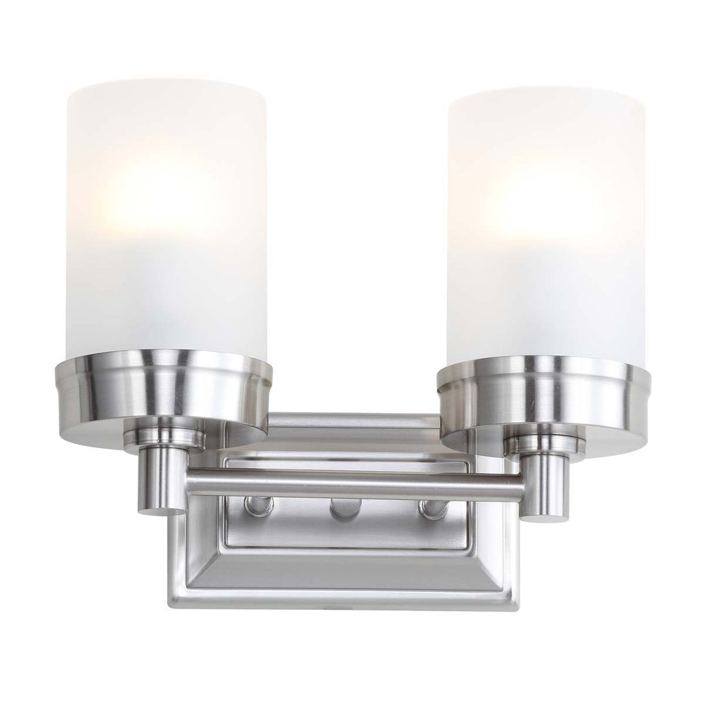 Safavieh Kylan Two Light Bathroom Sconce-Nickel