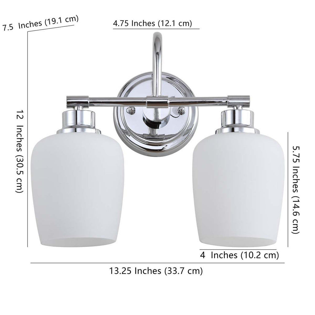 Safavieh Rayden Two Light Bathroom Sconce-Chrome