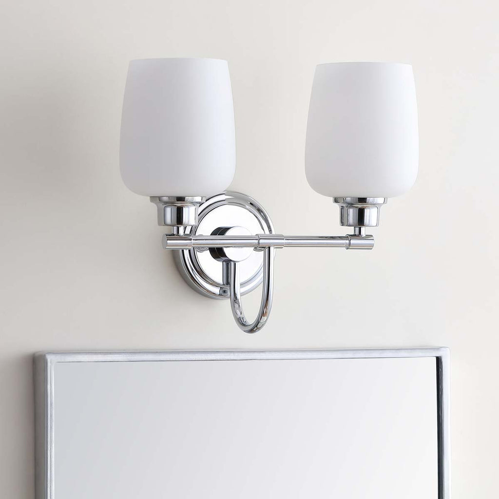 Safavieh Rayden Two Light Bathroom Sconce-Chrome