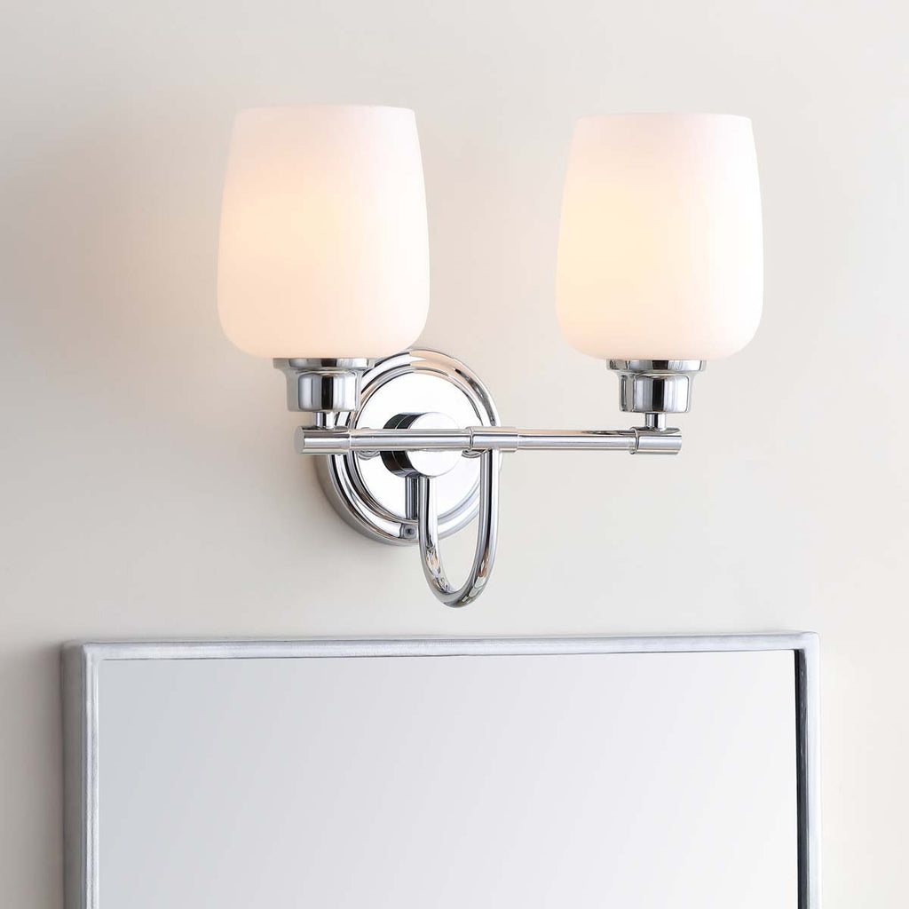 Safavieh Rayden Two Light Bathroom Sconce-Chrome