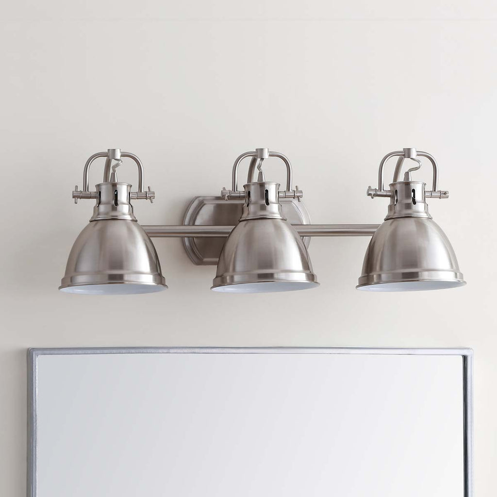 Safavieh Roland Three Light Bathroom Sconce-Brush Nickel