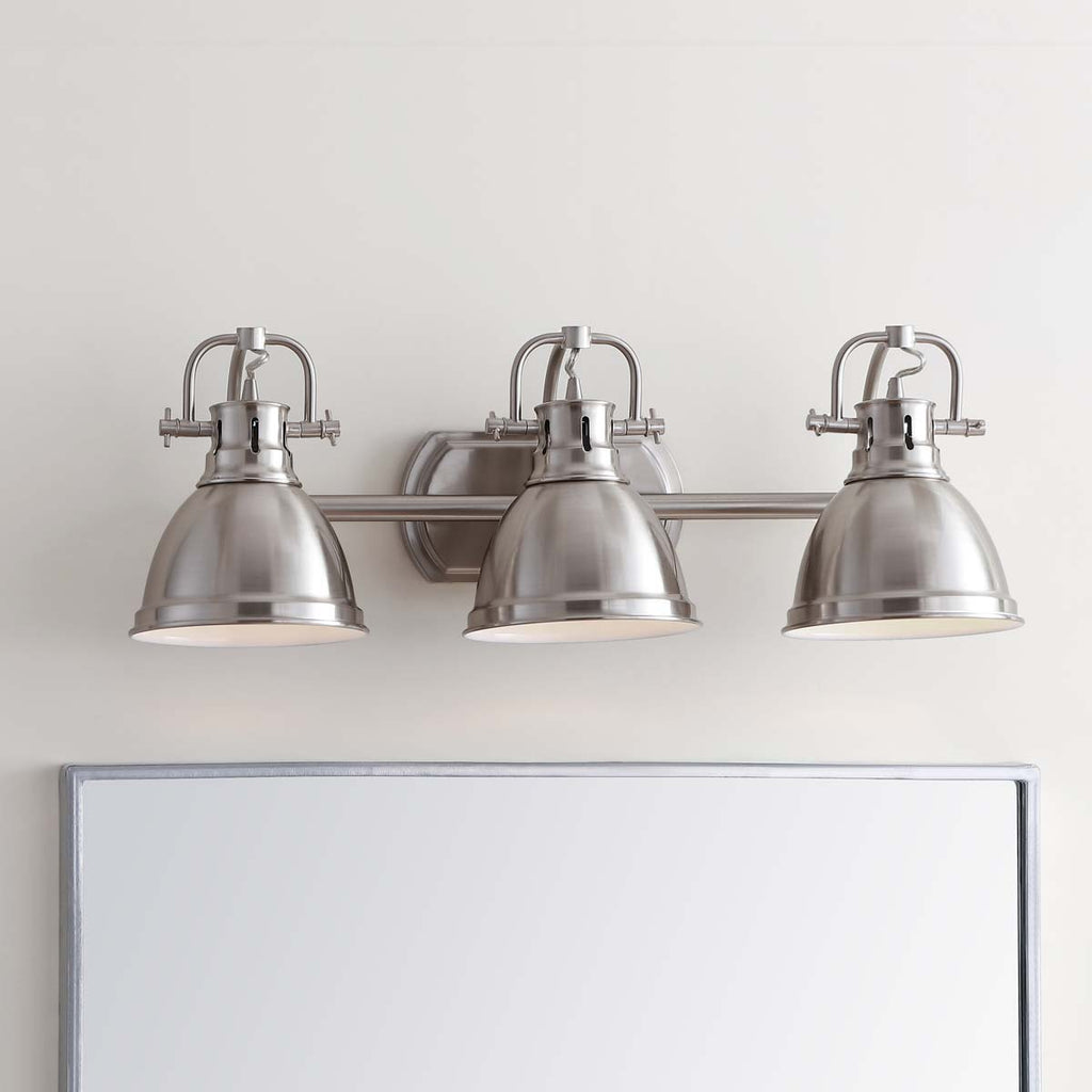 Safavieh Roland Three Light Bathroom Sconce-Brush Nickel