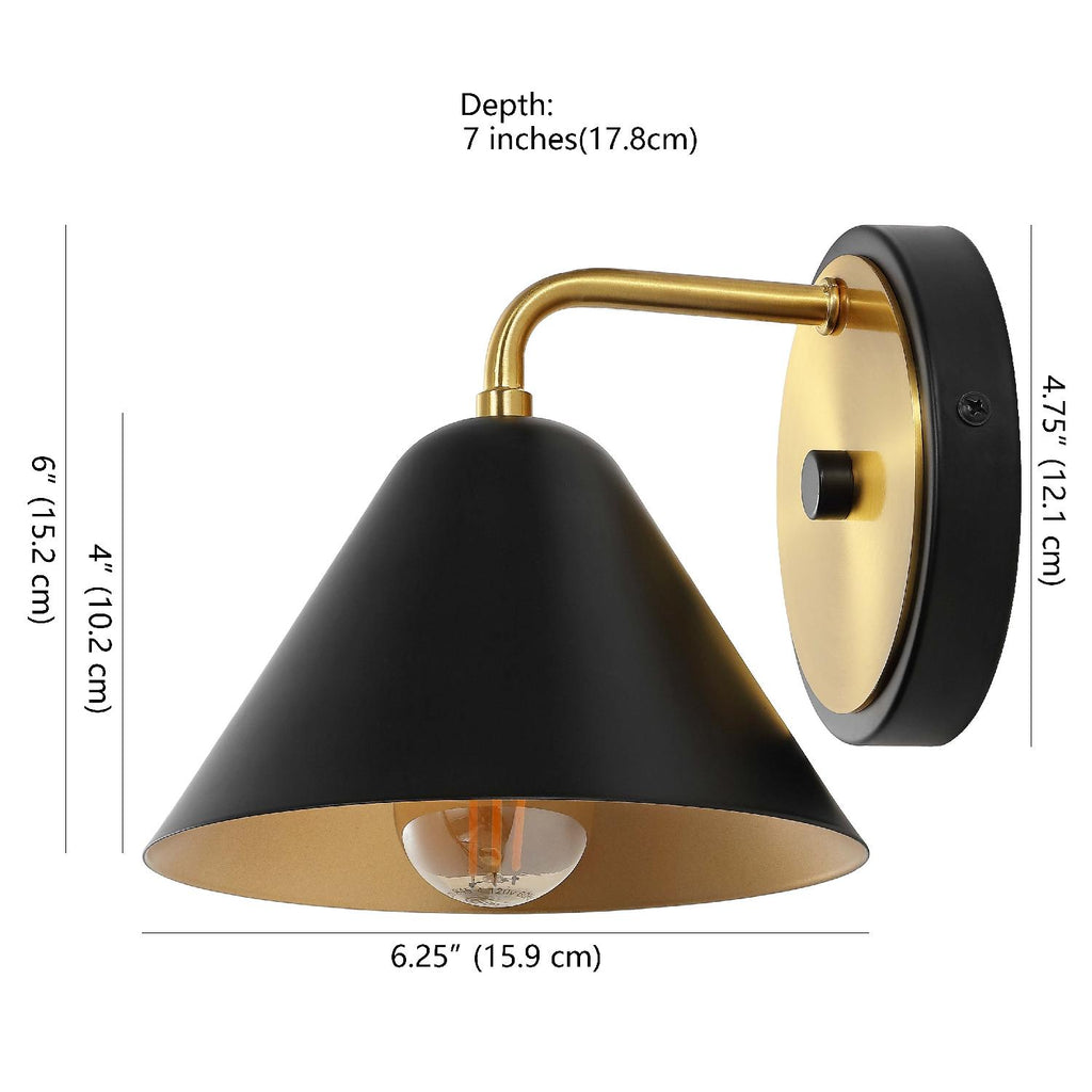 Safavieh Jynn Wall Sconce - Black/Satin Brass