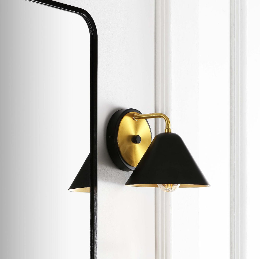 Safavieh Jynn Wall Sconce - Black/Satin Brass