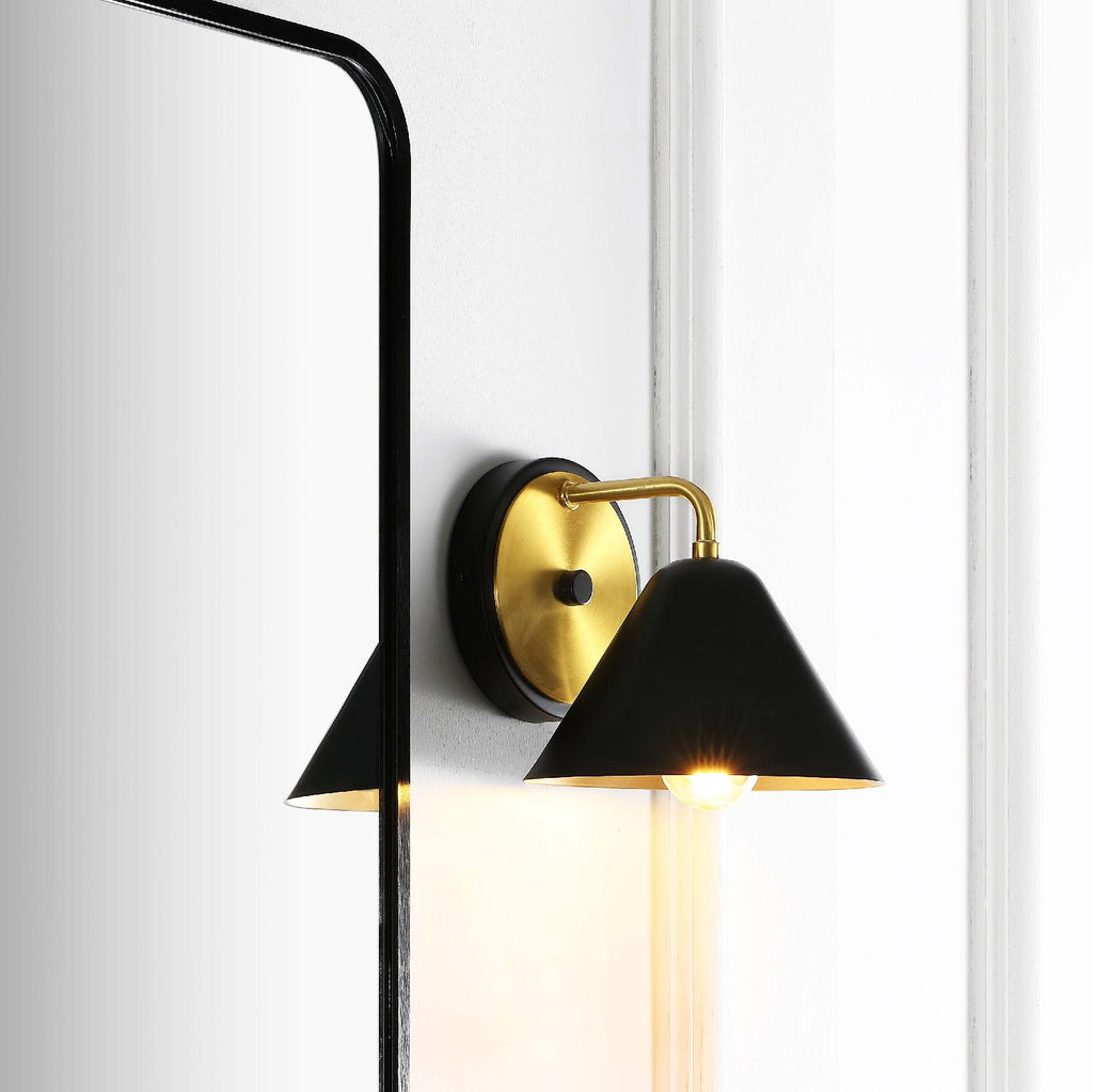 Safavieh Jynn Wall Sconce - Black/Satin Brass